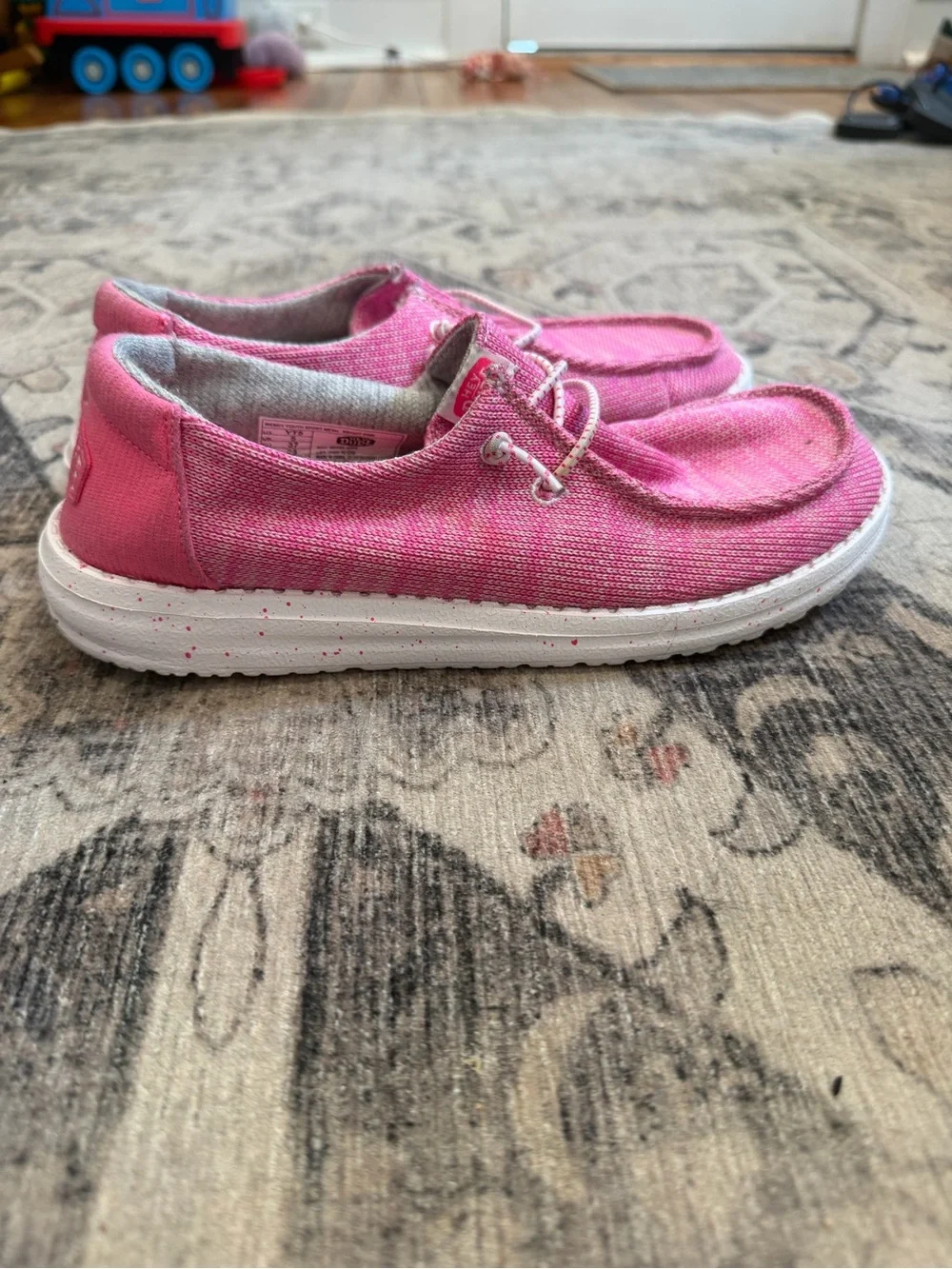 Hey Dude Kids Pink Canvas Slip-On Sneakers